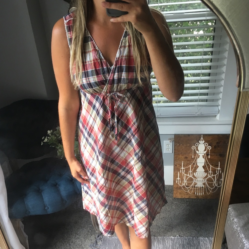 Eddie Bauer Plaid Crinkle Sundress
